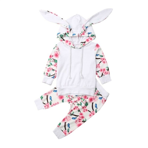 0 24M Infant Baby Girl Clothes Sets Rabbit Ear