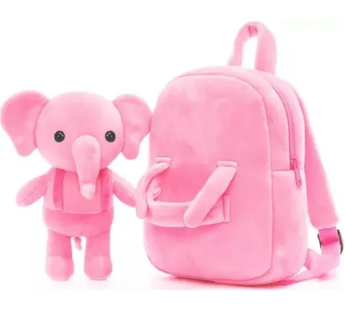 Pink High Quality Teddy With Elephant Kids Bag Cute Small Soft Plush