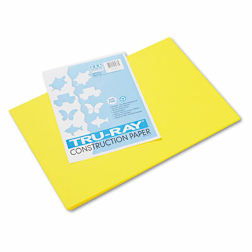 Pacon 103036 Tru-Ray Construction Paper  76 lbs.  12 x 18  Yellow  50 