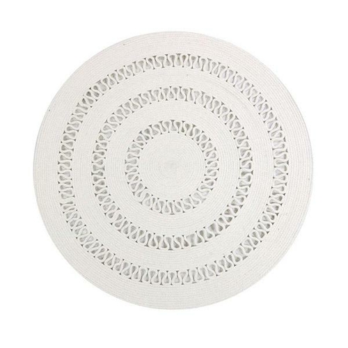 Dotti Saskia Round White Cotton Rug 160Rnd