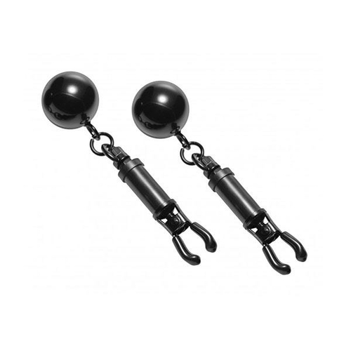 Black Bomber Nipple Clamps With Ball Weights