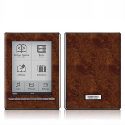 DecalGirl RDR-DKBURL Sony Reader Skin - Dark Burlwood