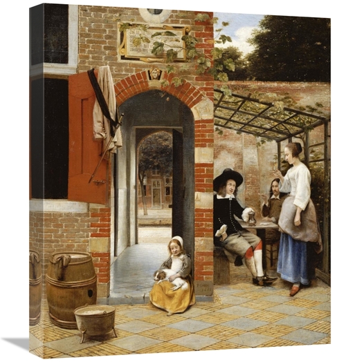 Global Gallery GCS-266168-22-142 22 in. Courtyard of a House in Delft 
