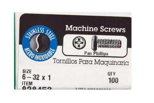 Hillman 828452 6-32 x 1 in. Phillips Pan Head Stainless Steel Machine 