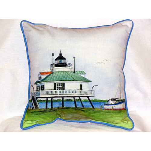 Betsy Drake HJ736 Hopper Strait Lighthouse Large Indoor-Outdoor Pillow