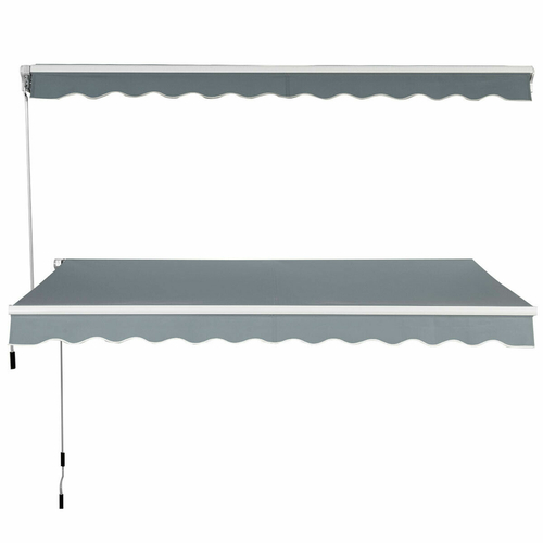 Retractable Manual Awning Canopy Patio Shade Shelter