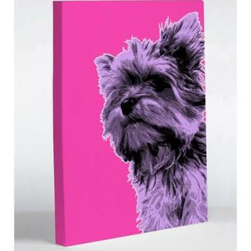 One Bella Casa 74641WD8 8 x 10 in. Whisker Dogs Yorkie Canvas Wall Dec