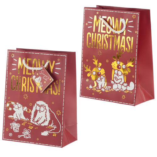 Meowy Christmas Simon's Cat Medium Christmas Gift Bag