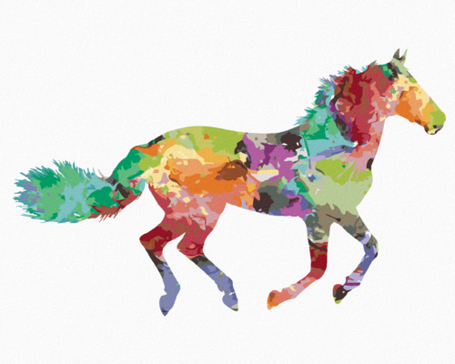 Paint by Numbers - COLOURFUL HORSE RUNNING