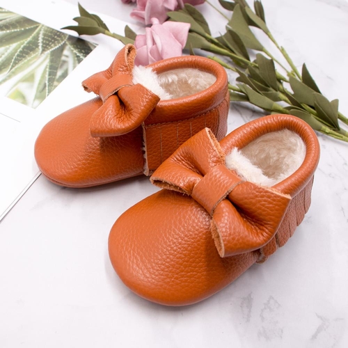 Baby Winter Shoes Genuine Leather Leopard  Toddler