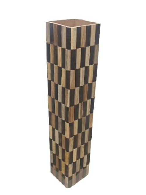 25" Inch Large Wooden Flower Vase Pot for Bedroom