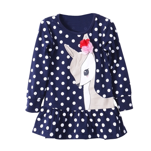 Baby Girls Dress Cute Deer Long Sleeve Cotton