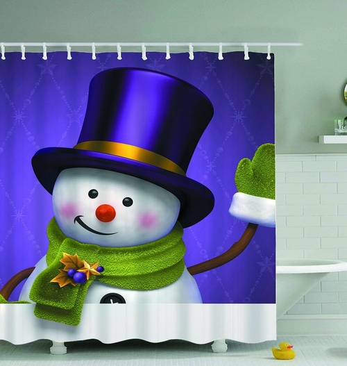 Top Hat Snowman Shower Curtain