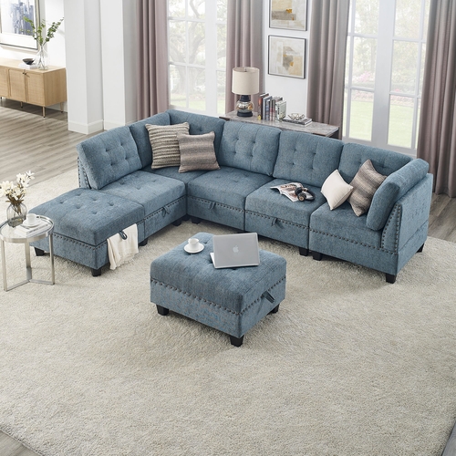 L shape Modular Sectional Sofa,DIY Combination,includes Three Single