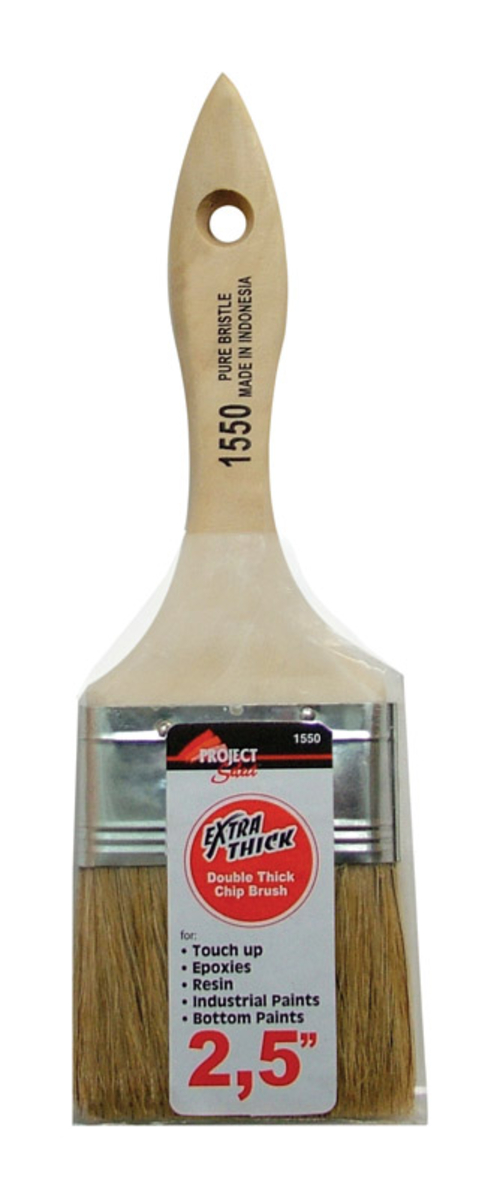 Linzer 1000666 2.5 in. Double Thick Flat White Chinese Bristle Chip Br