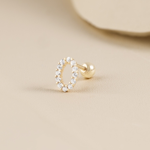 14K (58.5%) SOLID GOLD OVAL PIERCING