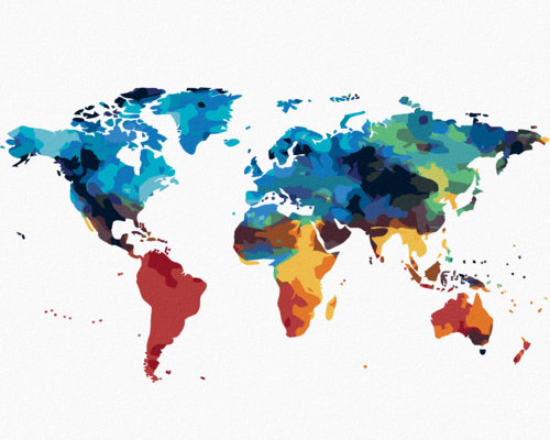 Paint by Numbers - PAINTED WORLD MAP