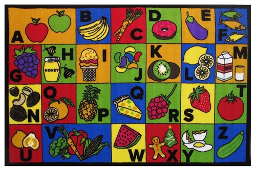 51 x 78 in. Fun Time ABC Food Kids Rugs