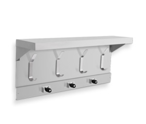 AJW UJ45B 44 In. Mop Holder & Hook Strip With Shelf- 4 Holders- 5 Hook