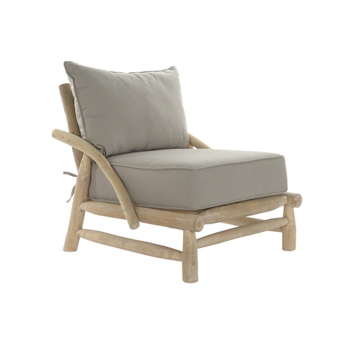 Armchair DKD Home Decor Natural Light grey Teak 82 x 80 x 73 cm