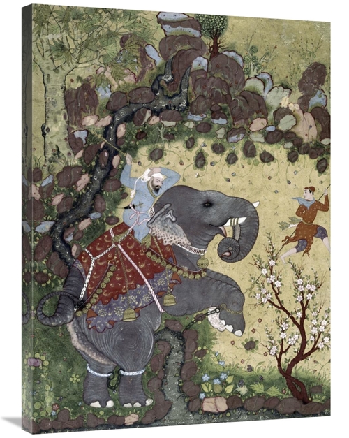 Global Gallery GCS-281137-36-142 36 in. Subduing an Enraged Elephant A