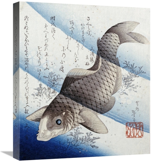 Global Gallery GCS-267371-22-142 22 in. Carp Among Aquatic Leaves Art 