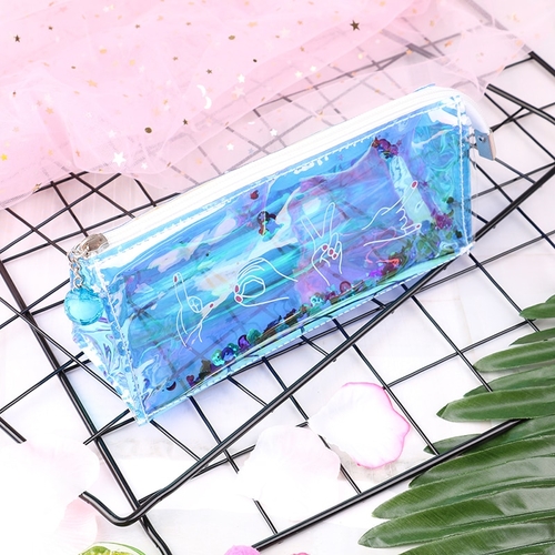 Creative Transparent Sequin Quicksand Pen Bag