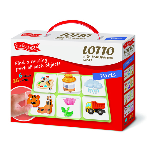 Lotto game with transparent plastic cards PICTURE PARTS
