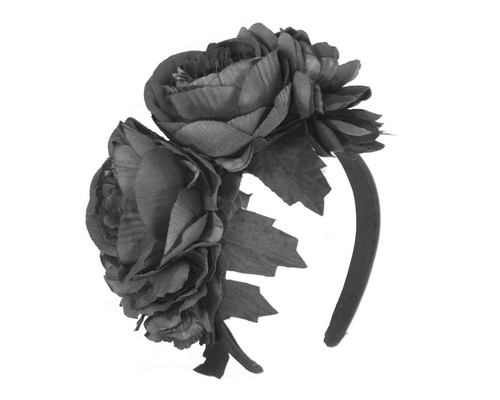 Black flower headband