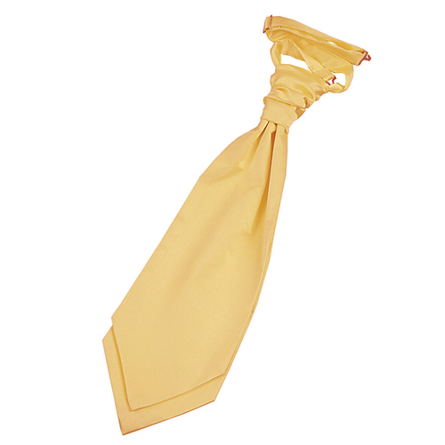 Plain Satin Pre-Tied Ruche Cravat - Pale Yellow