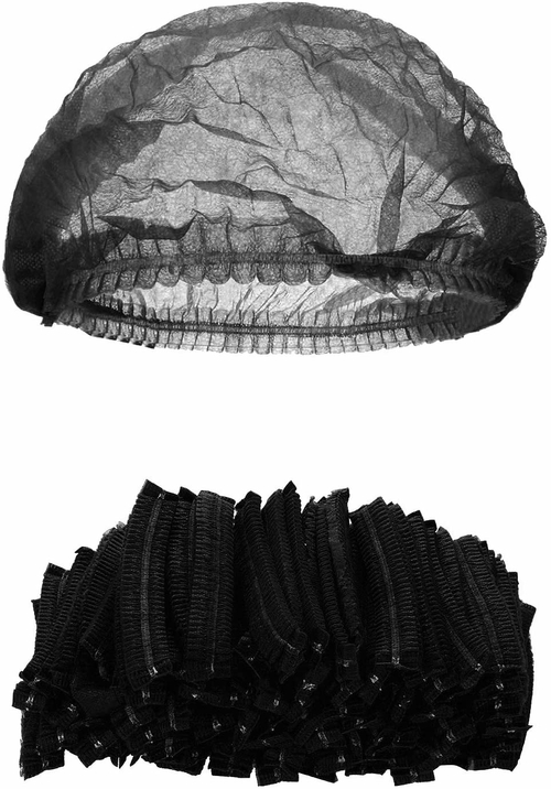 Pack of 1000 Black Mob Caps 21” Hair Caps with Elastic Stretch Band