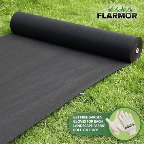 FLARMOR Non Woven Landscape Fabric‚Äì6Ftx100Ft 1.8oz Weed Barrier