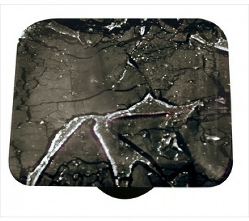 Hot Knobs HK4009-KA Metallic Fractures Slate Square Glass Cabinet Knob