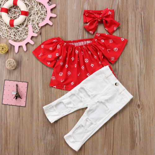 Xmas Party 3PCS Newborn Infant Baby Girls Short