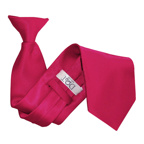 Plain Satin Clip-On Tie - Crimson Red