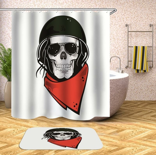 Sunglasses Soldier Skull Shower Curtain