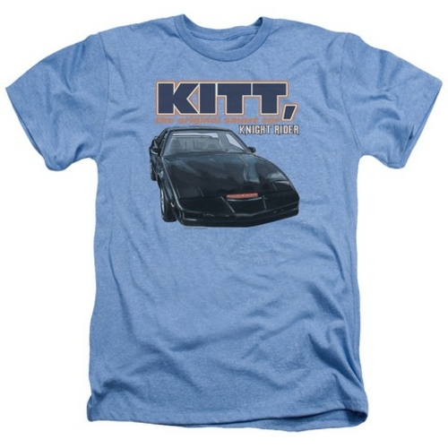 Trevco Knight Rider-Original Smart Car Adult Heather Tee, Light Bl