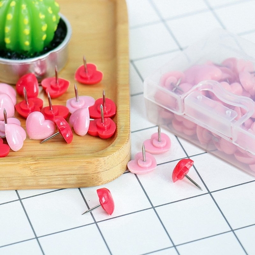 Red Heart Push Pins