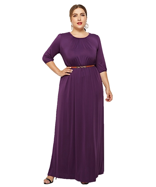  Plus Size Elegant Women Party Dress 3/4