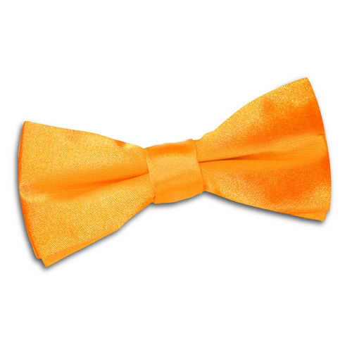 Plain Satin Pre-Tied Bow Tie - Boys - Fluorescent Orange