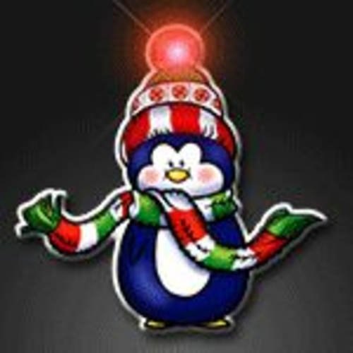 Blinkee 360000 Penguin with Scarf Flashing Body Light Lapel Pins