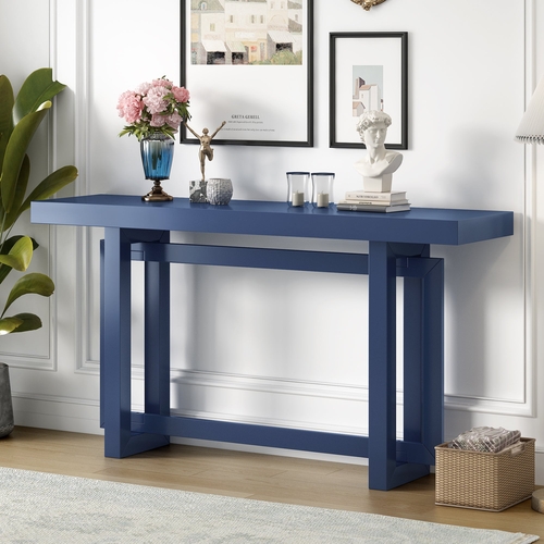 Contemporary Console Table with Wood Top, Extra Long Entryway Table