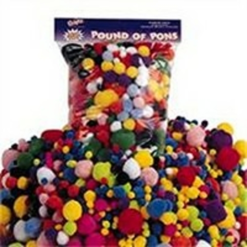 Art Supplies H243M 1 In. Glitter Puffy Poms- 100 Piece