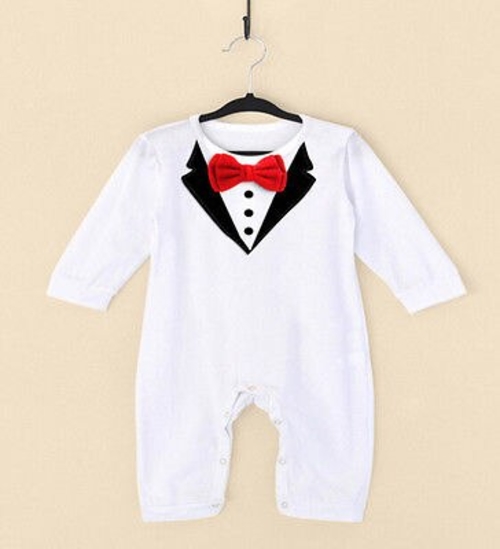 Gentleman White/Black Newborn Toddler Kids