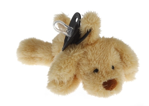 Doodalou Plush Pacifier Toy Furry Friend and Pacifier - Puppy