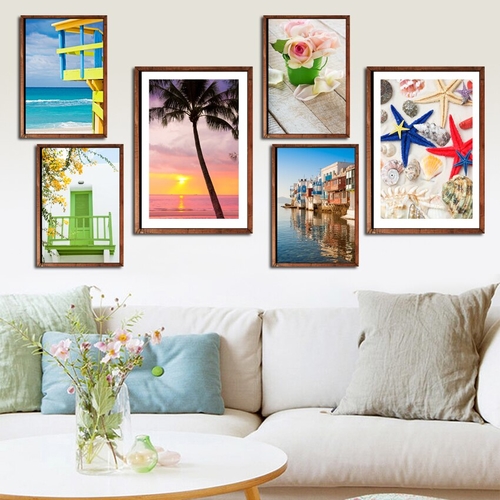 Flower Pink Sea View Room Nordic Poster