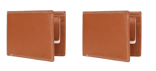 Woven Formal Tan Artificial Leather Money Clip PACK OF 2