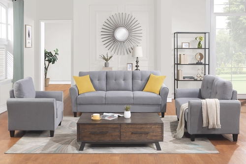 Modern Living Room Sofa Set Linen Upholstered Couch Furniture for Home