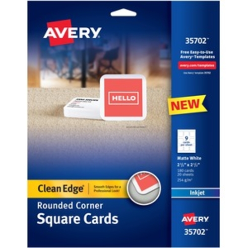 Avery AVE35702 Inkjet Printable Multipurpose Card, White - Pack of