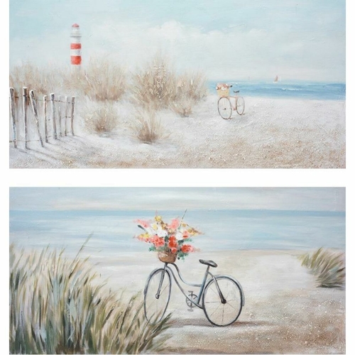 Painting DKD Home Decor 140 x 3,5 x 70 cm Beach Mediterranean (2